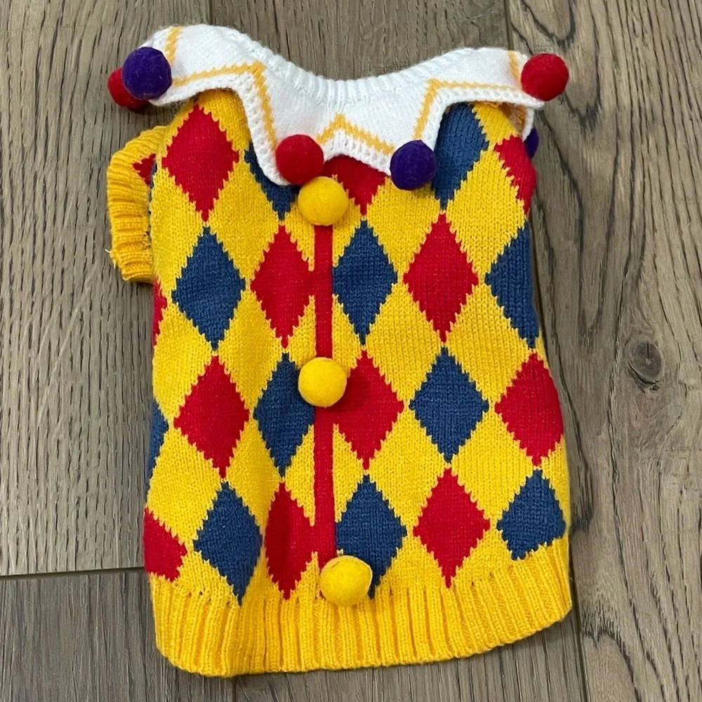 Halloween Dog‎ Clown Costume Knitted